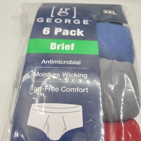 George Mens 6 Pack Briefs*Size 3XL(48-50)*Multicolors *New* - Picture 3 of 5